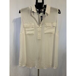 NWT Architect Collared White Sleeveless Blouse Women's 2XL
